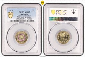 2018 $2 Queen's Coronation Colorized 30th Ann. $2 Coin MS67