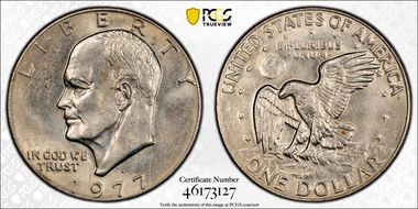 1977-D $1 AU58