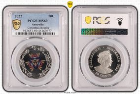 2022 50C Christmas Beetles Colorized MS69