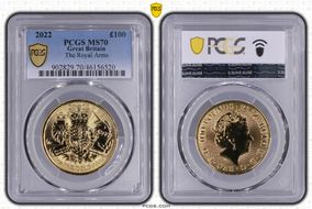 2022 £100 The Royal Arms MS70