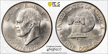 1976-D $1 Type 2 AU58