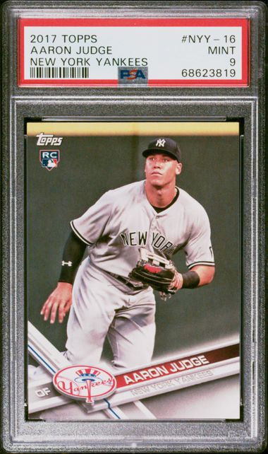 2017 Topps Archives #62 Aaron Judge Rookie Card - PSA MINT 9 on