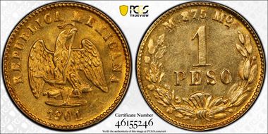 1901/801-Mo M Peso KM-410.5 Large date MS63