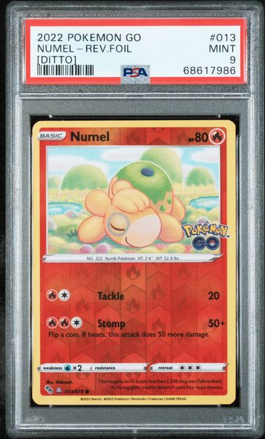 2022 Pokemon Go [Ditto] Reverse Foil #013 Numel - PSA MINT 9 on Goldin  Auctions