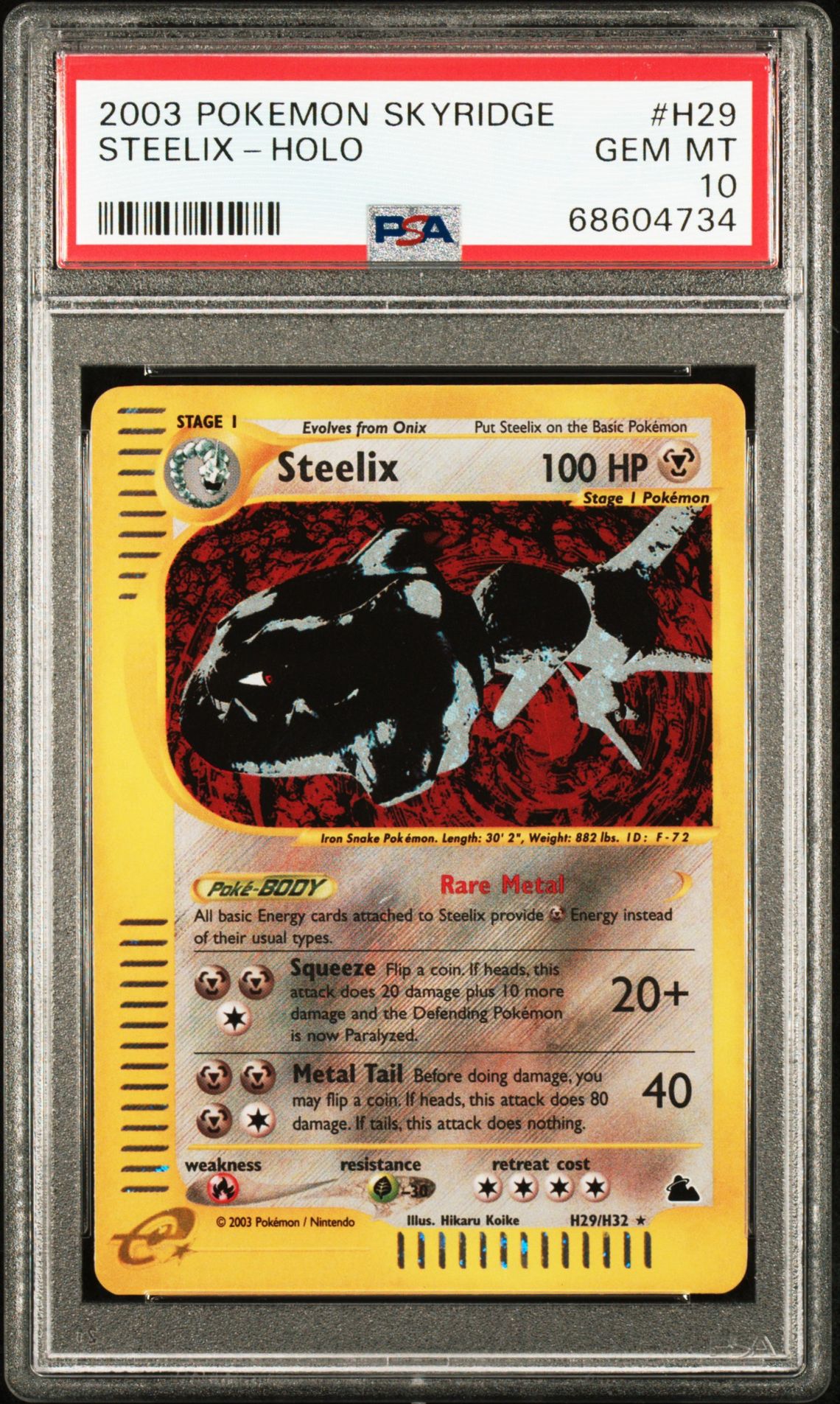 2003 Pokemon POKEMON SKYRIDGE Holo #H29 Steelix-Holo front