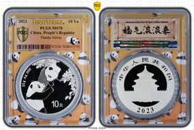 2023 10 Yn Panda Silver Panda 2023 Yellow Lbl, FS MS70