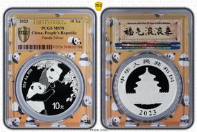 2023 10 Yn Panda Silver Panda 2023 Yellow Lbl, FS MS70