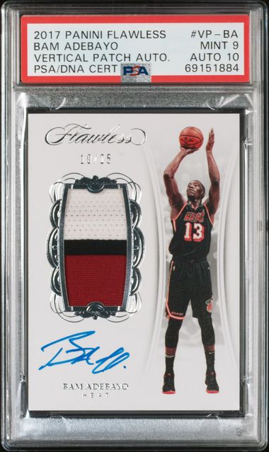 2017 Panini Flawless Vertical Patch Autograph #VP-BA Bam Adebayo