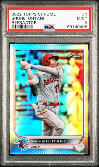 2022 Topps Chrome Refractor #1 Shohei Ohtani – PSA MINT 9 on