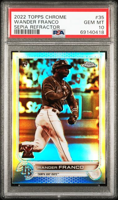 2022 Topps Chrome Pink Refractor WANDER FRANCO Rookie Card - Tampa Bay Rays