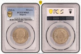 1943-A 50 Leva KM-48a MS63