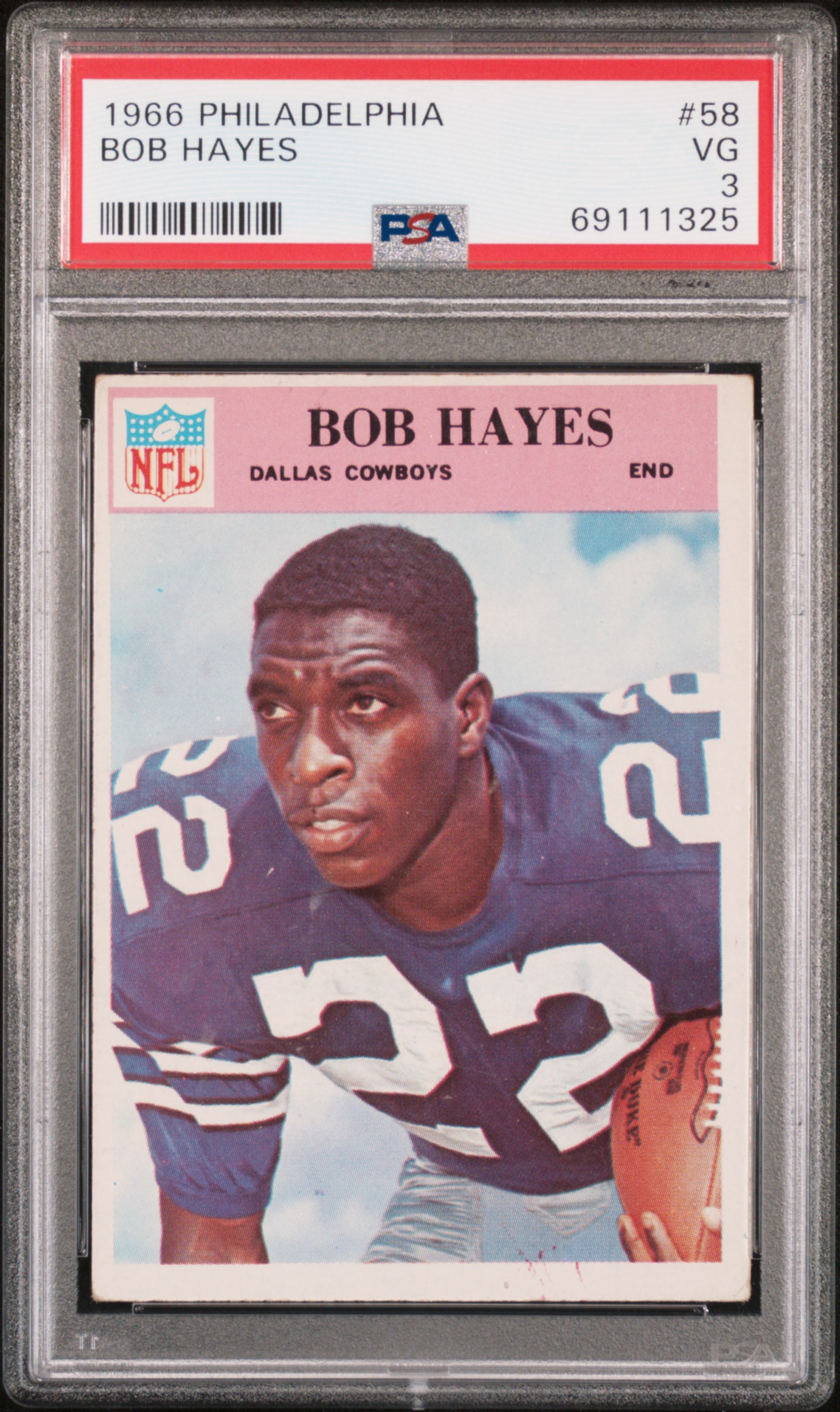 1966 Philadelphia #58 Bob Hayes Rookie Card – PSA VG 3