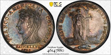 1796 AR Medal Castorland, Original MS63