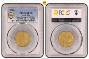 2000 $1 Mule-Struck w/10C Obv XF40