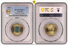 2021 $1 Donation Dollar Colorized MS67