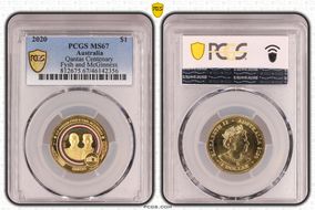 2020 $1 Qantas Centenary Fysh and McGinness MS67