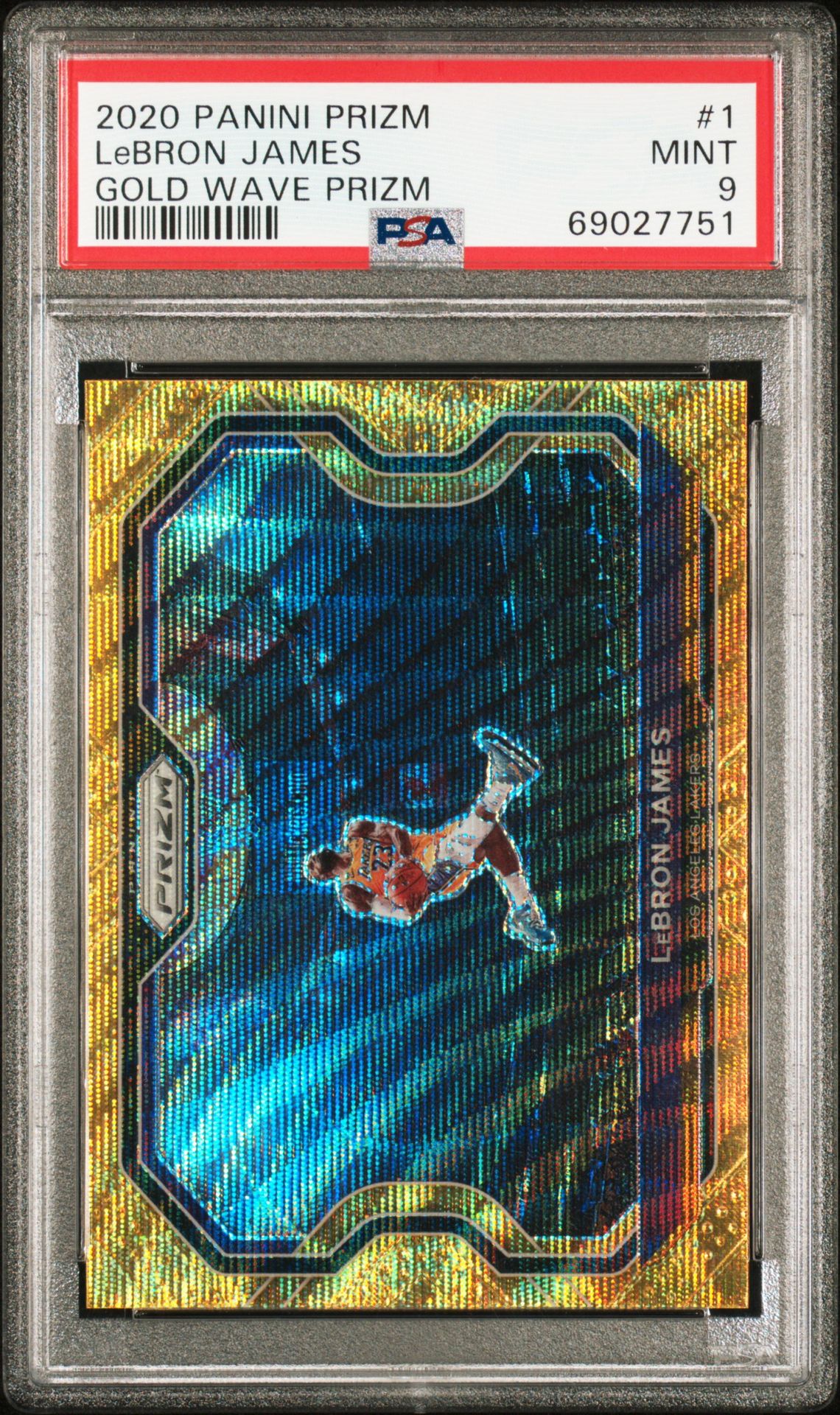 2020 Panini PANINI PRIZM ORANGE WAVE #1 Lebron James front