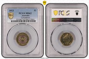 2013 $2 Coronation Colorized MS62