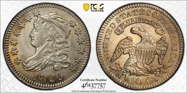 1820 10C JR-5, Small 0 MS62