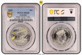 2020 50C Indian Pacific Train Colorized MS68