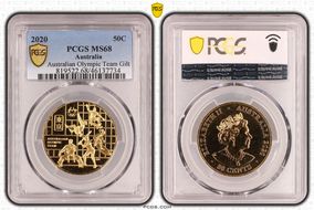 2020 50C Australian Olympic Team Gilt-CuNi MS68