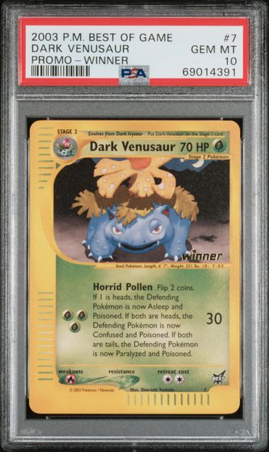 2003 Pokemon POKEMON BEST OF GAME PROMO PROMO-WINNER #7 Dark Venusaur front