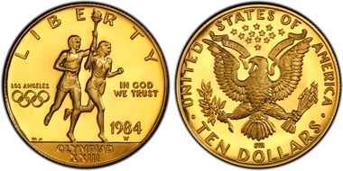 1984-W $10 Olympic PR70DCAM