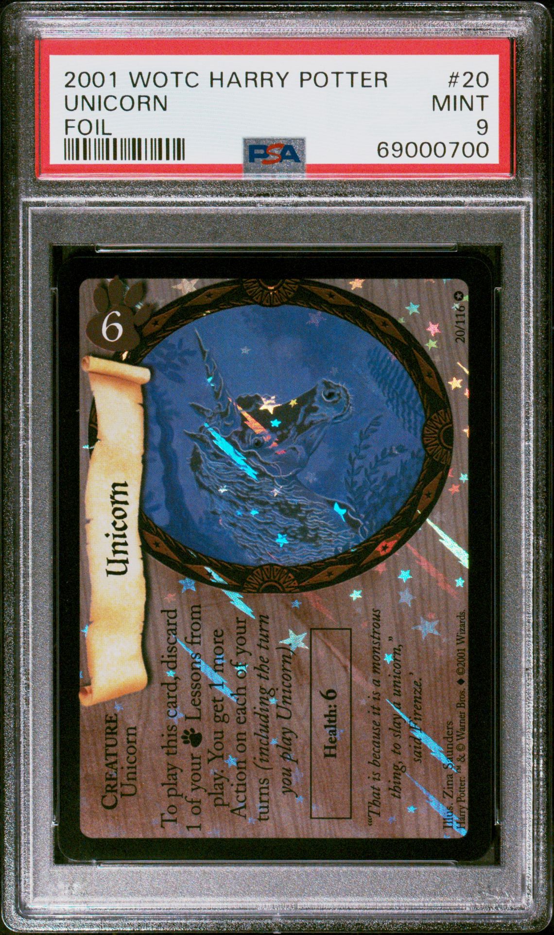2001 WOTC HARRY POTTER FOIL #20 Unicorn front