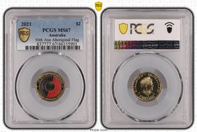 2021 $2 50th Ann Aboriginal Flag Colorized MS67