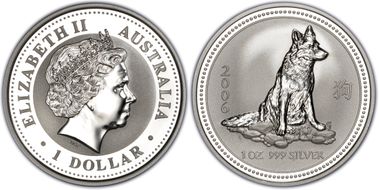 2006 $1 Year of the Dog Ag MS69