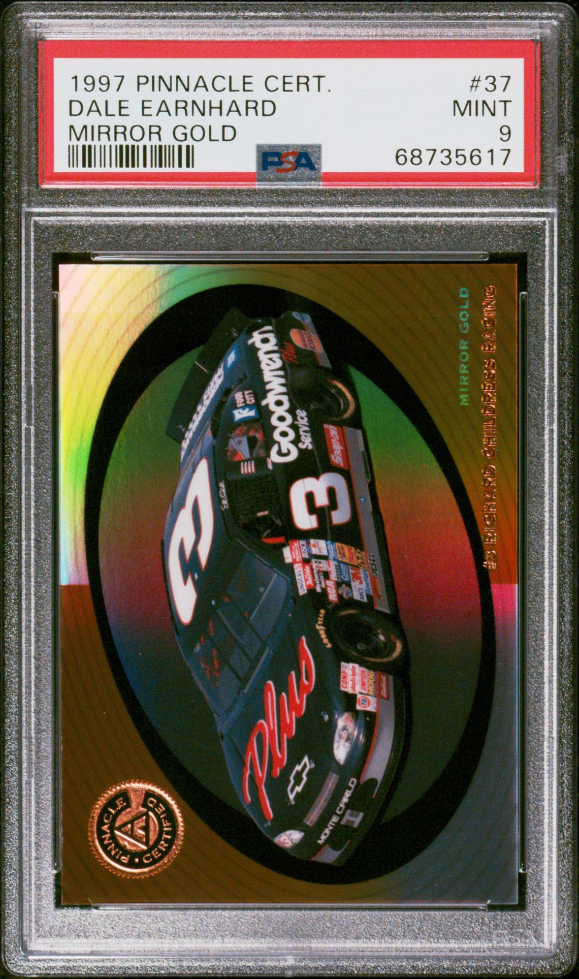 1997 Pinnacle PINNACLE CERTIFIED MIRROR GOLD #37 Dale Earnhardt front