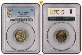 2017 $2 Remembrance Day Colorized MS65