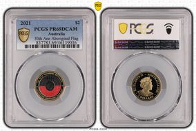 2021 $2 50th Ann Aboriginal Flag Colorized PR69DCAM