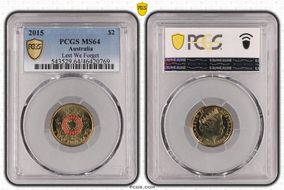 2015 $2 Lest We Forget Colorized MS64