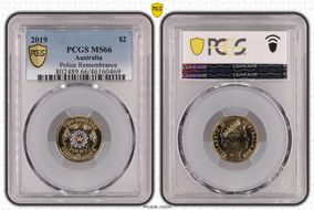 2019 $2 Police Remembrance Colorized MS66