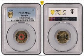 2015 $2 Lest We Forget Colorized MS66