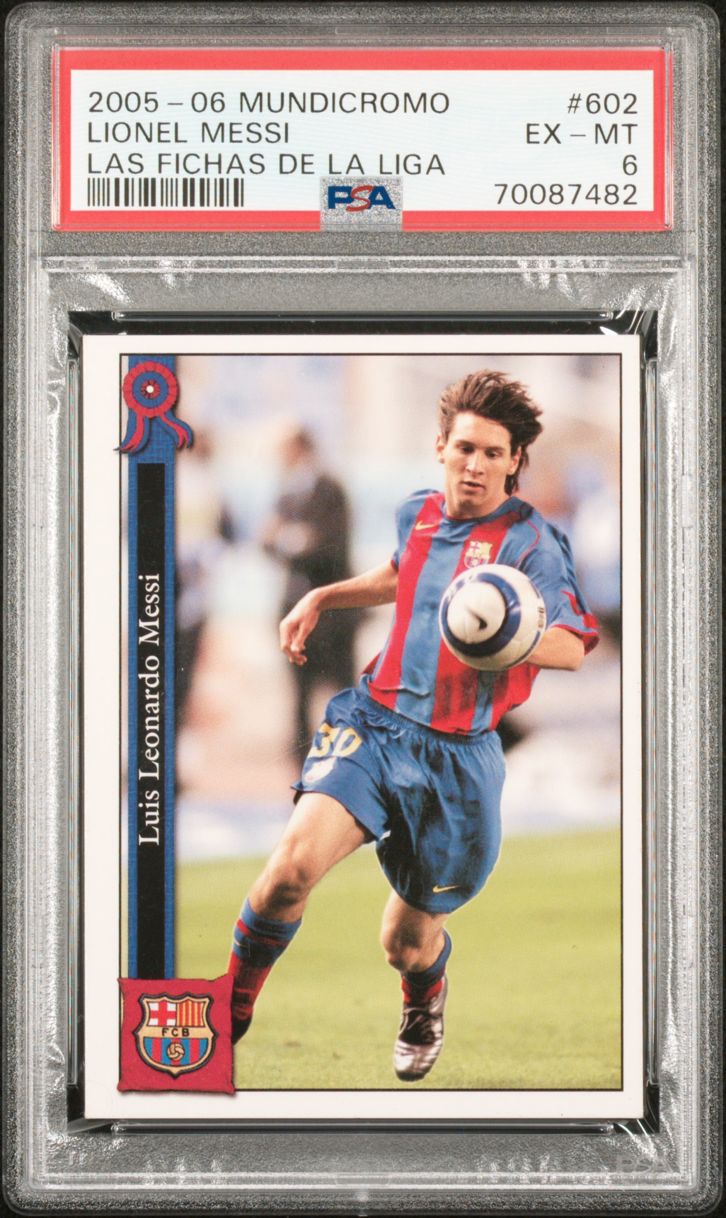 2005-06 Mundicromo Las Fichas De La Liga #602 Lionel Messi – PSA EX-MT 6