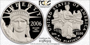 2006-W $100 Statue of Liberty PR69DCAM