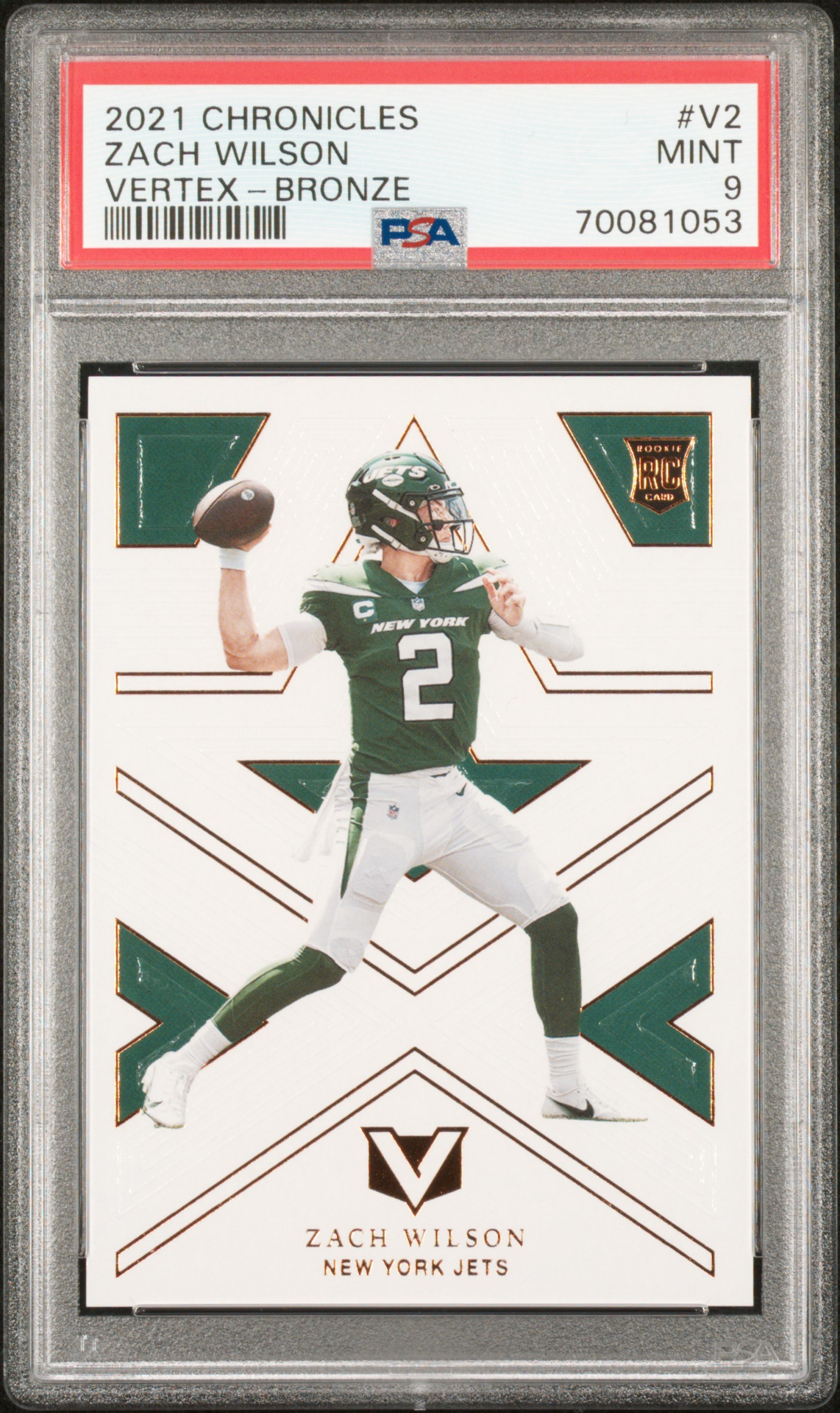 2021 PANINI CHRONICLES VERTEX #V2 ZACH WILSON VERTEX-BRONZE