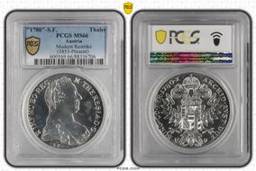 "1780"-S.F. Thaler Modern Restrike (1853-Present) MS66