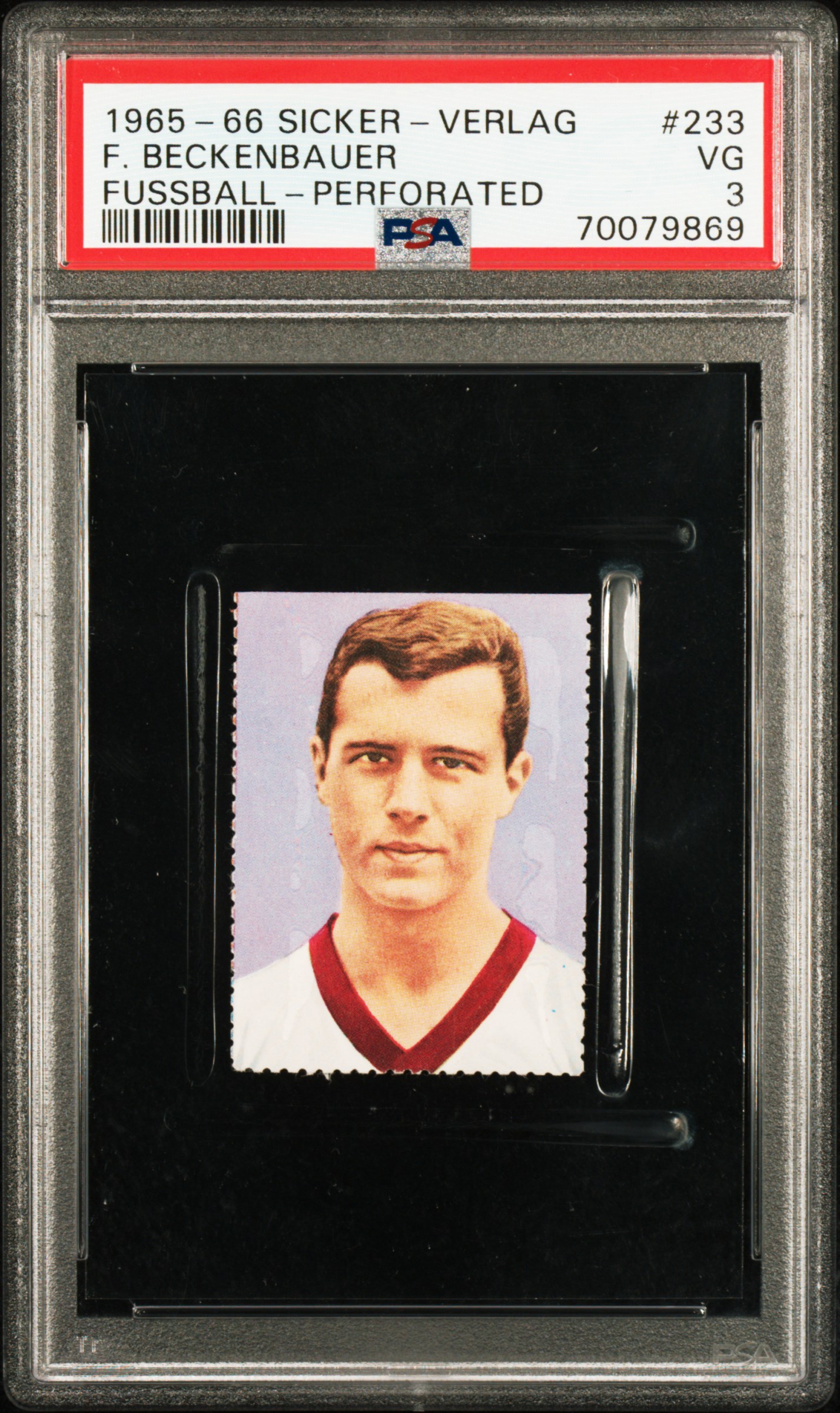 1965 SICKER-VERLAG FUSSBALL #233 F. BECKENBAUER FUSSBALL-PERFORATED
