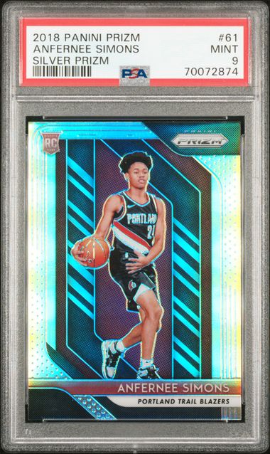 2018 Panini Prizm Anfernee Simons 2024 Rookie PSA 10