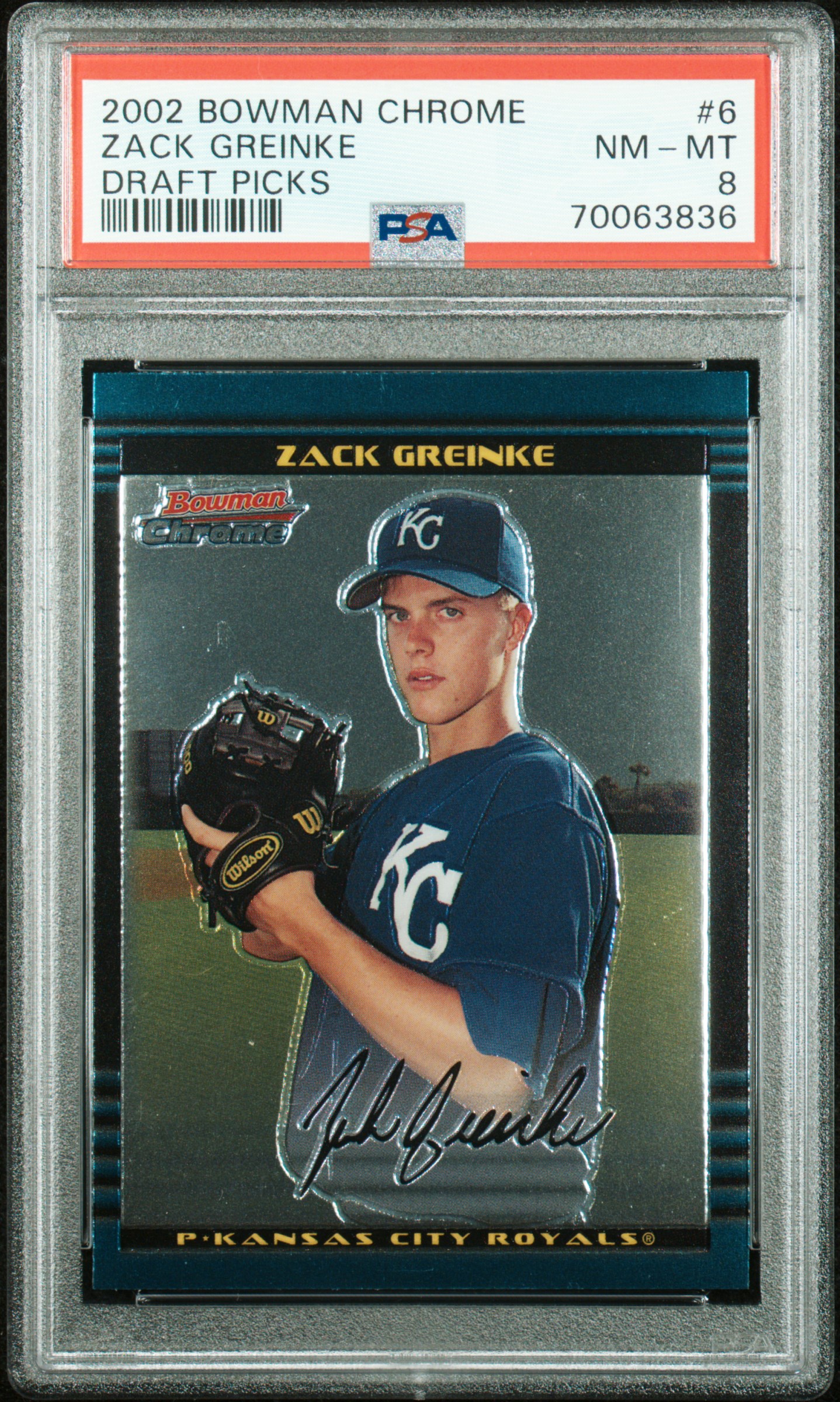 2002 BOWMAN CHROME DRAFT PICKS #6 ZACK GREINKE DRAFT PICKS