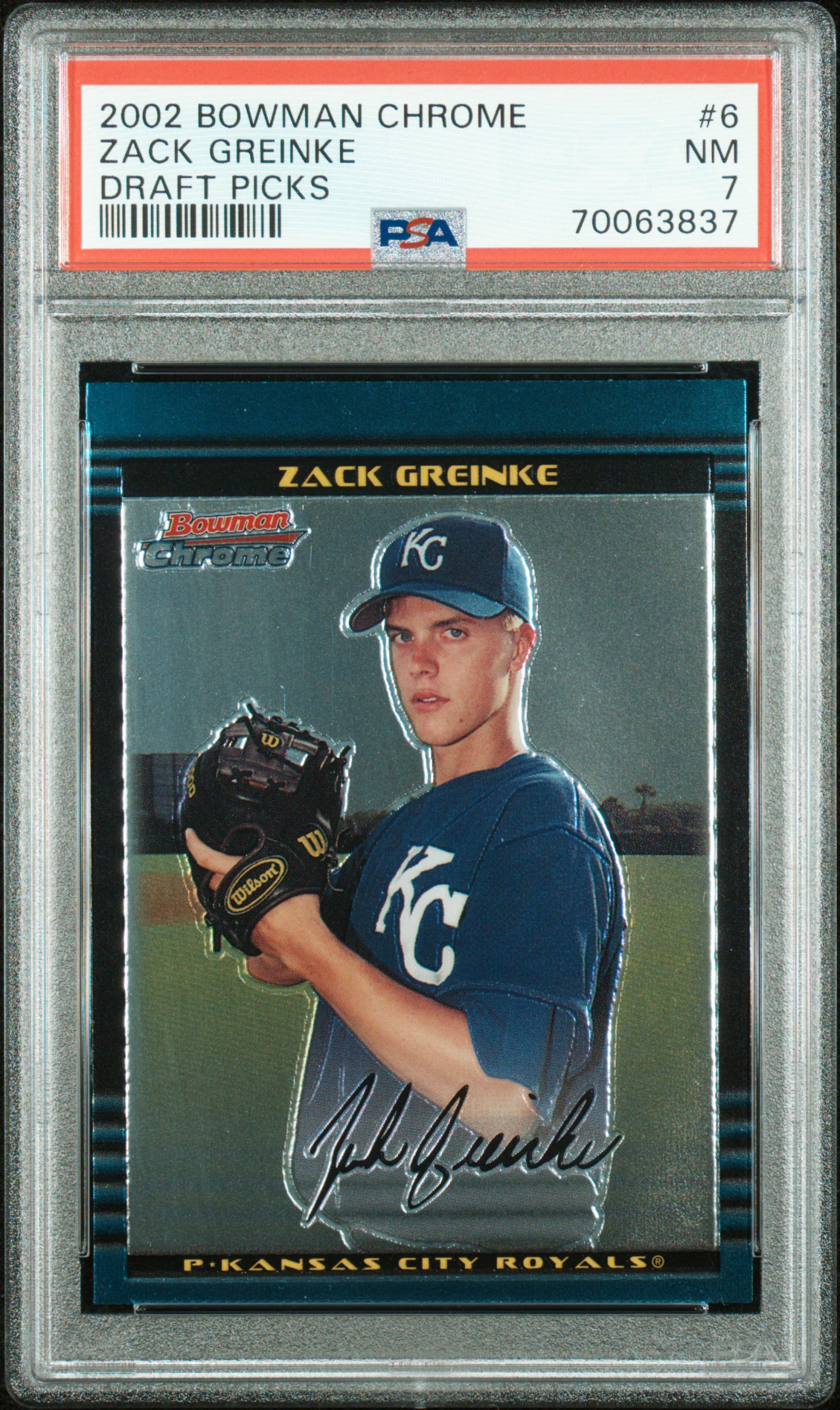2002 BOWMAN CHROME DRAFT PICKS #6 ZACK GREINKE DRAFT PICKS