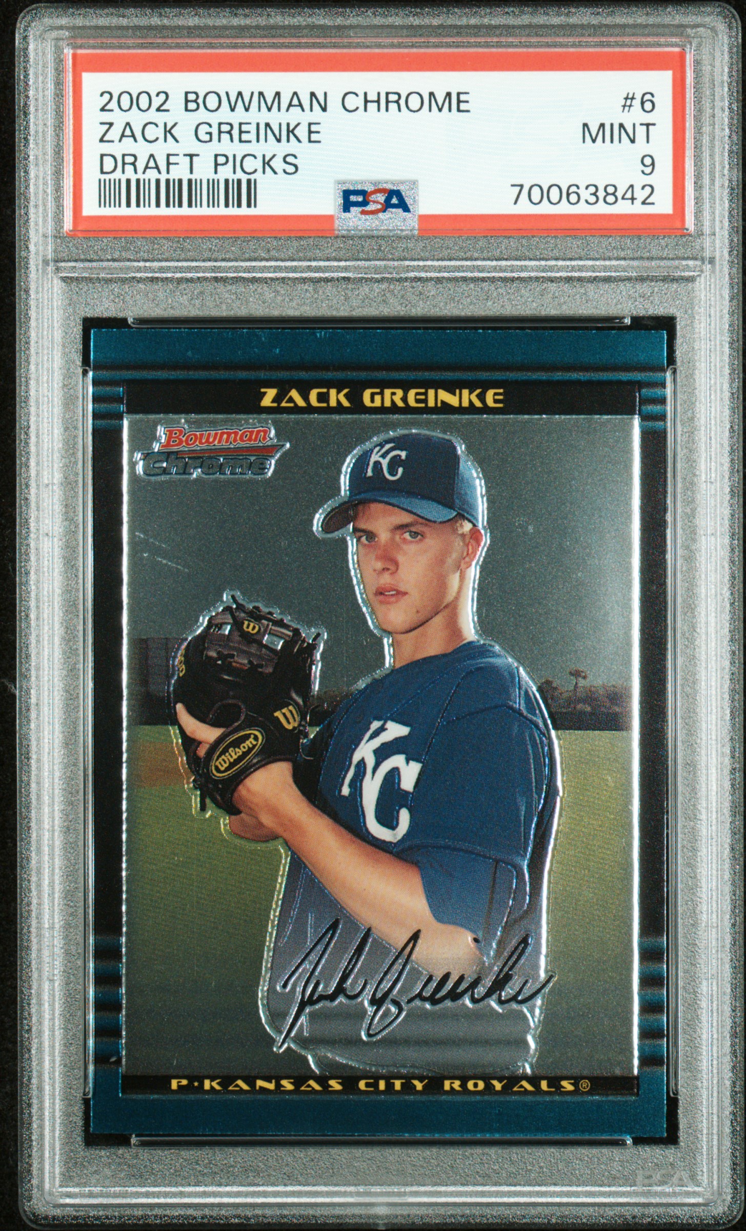 2002 BOWMAN CHROME DRAFT PICKS #6 ZACK GREINKE DRAFT PICKS