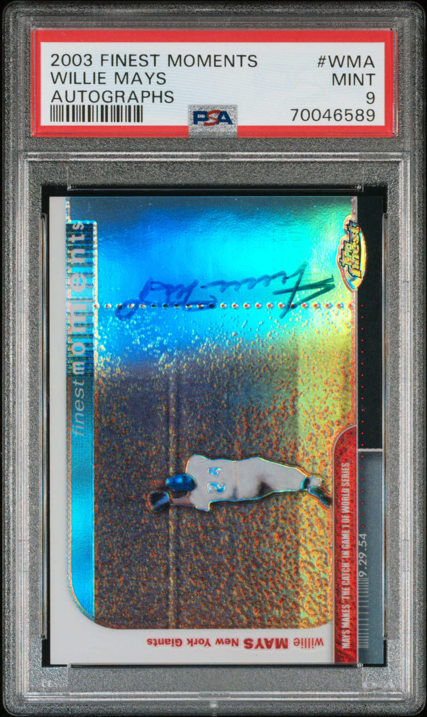 2003 FINEST MOMENTS AUTOGRAPHS #WMA WILLIE MAYS AUTOGRAPHS