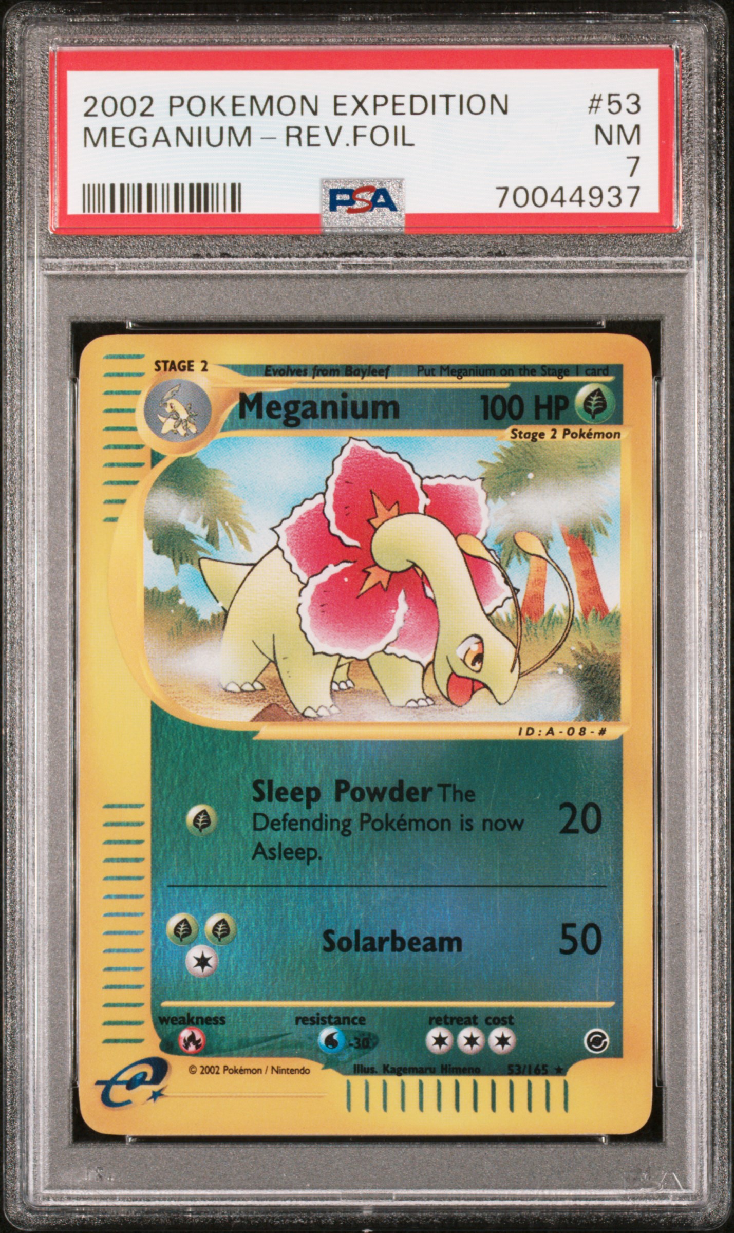 2002 POKEMON EXPEDITION #53 MEGANIUM-REV.FOIL