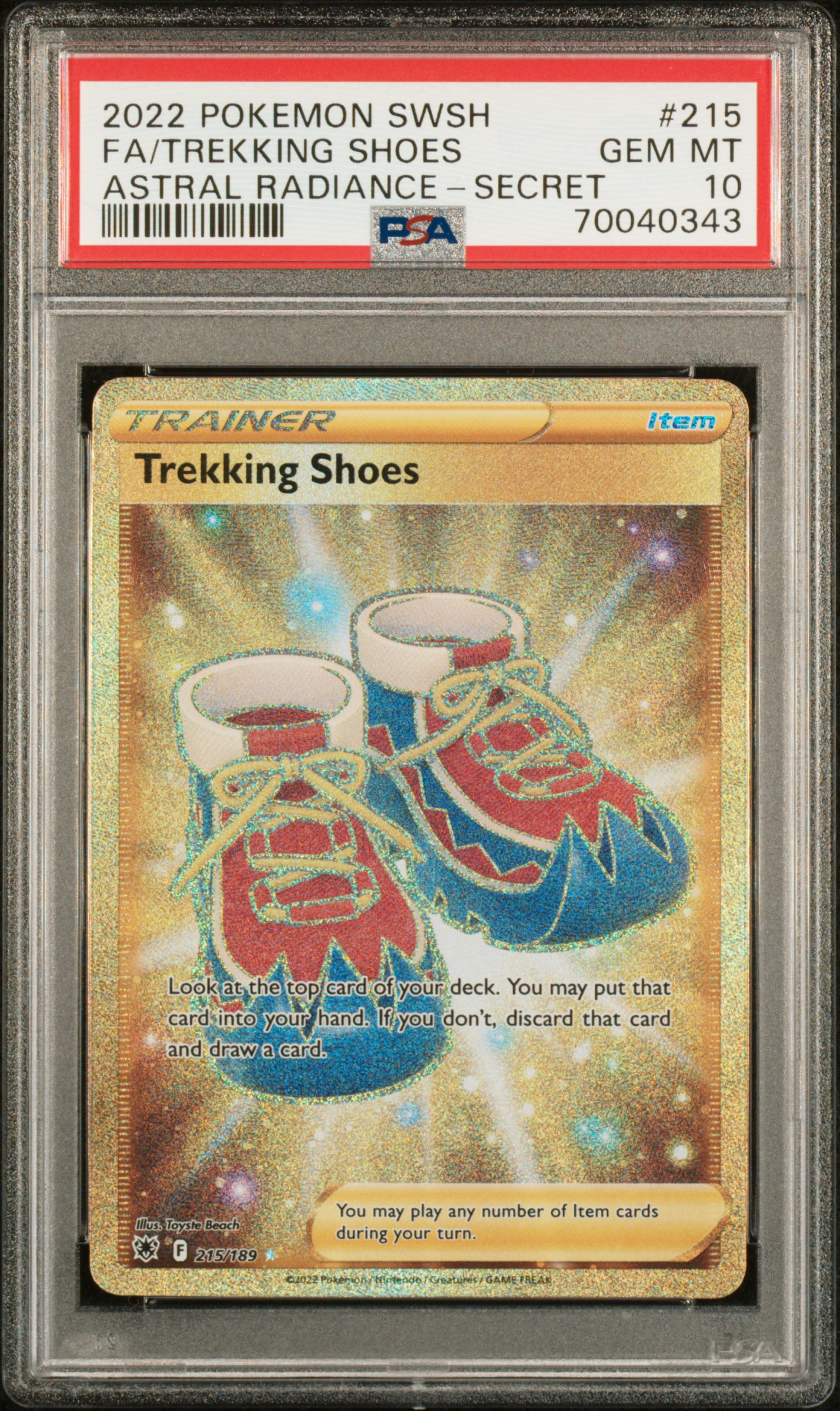 2022 POKEMON SWORD & SHIELD ASTRAL RADIANCE #215 FA/TREKKING SHOES ASTRAL RADIANCE-SECRET