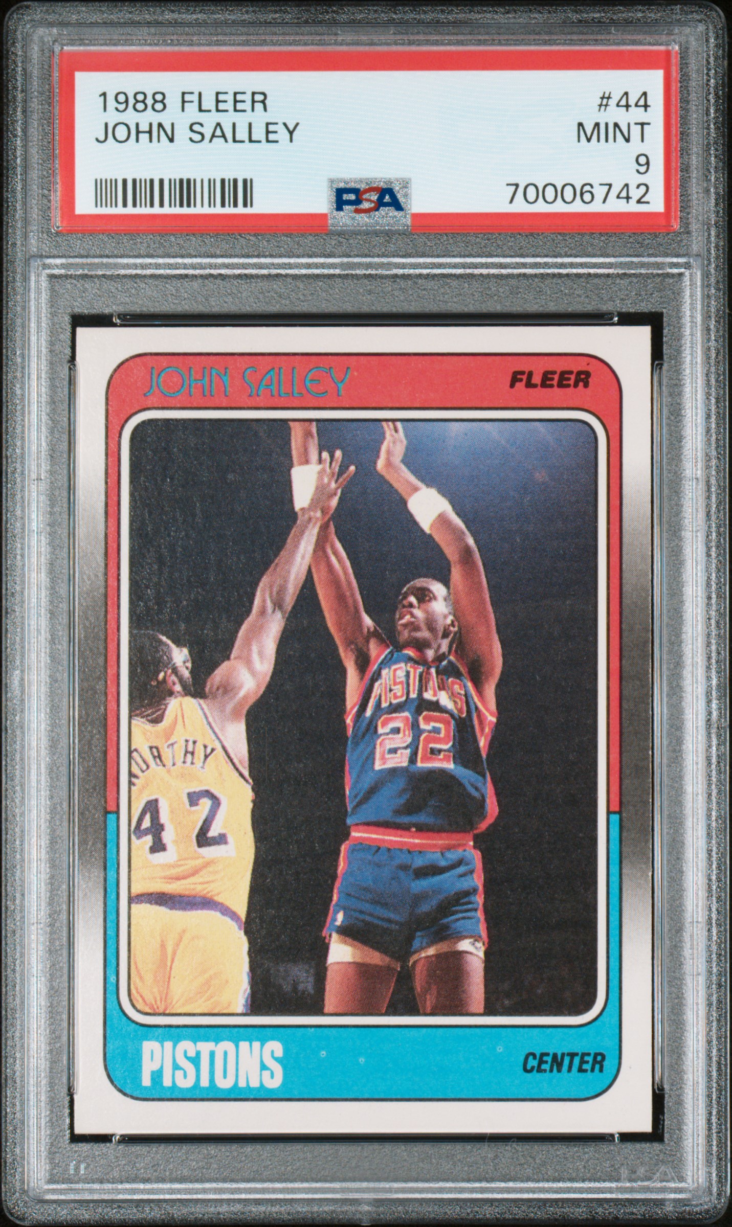 1988-89 Fleer #44 John Salley Rookie Card – PSA MINT 9