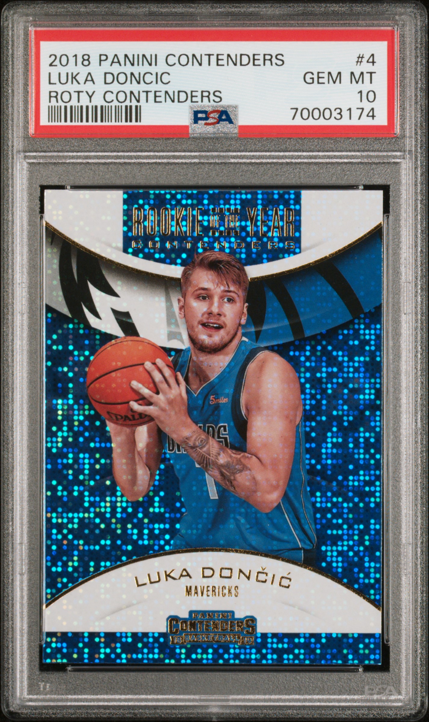 2018 PANINI CONTENDERS ROOKIE OF THE YEAR CONTENDERS #4 LUKA DONCIC ROTY CONTENDERS